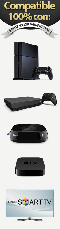 Compatible con Apple TV, Smart TV, Play Station 3, Xbox 360