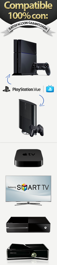 Compatible con PS4, PS3, Apple TV, Smart TV, Xbox One, Xbox 360